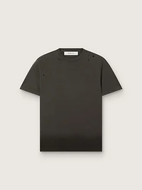 Men’s T-shirt anthracite cotton jersey with perforated heart