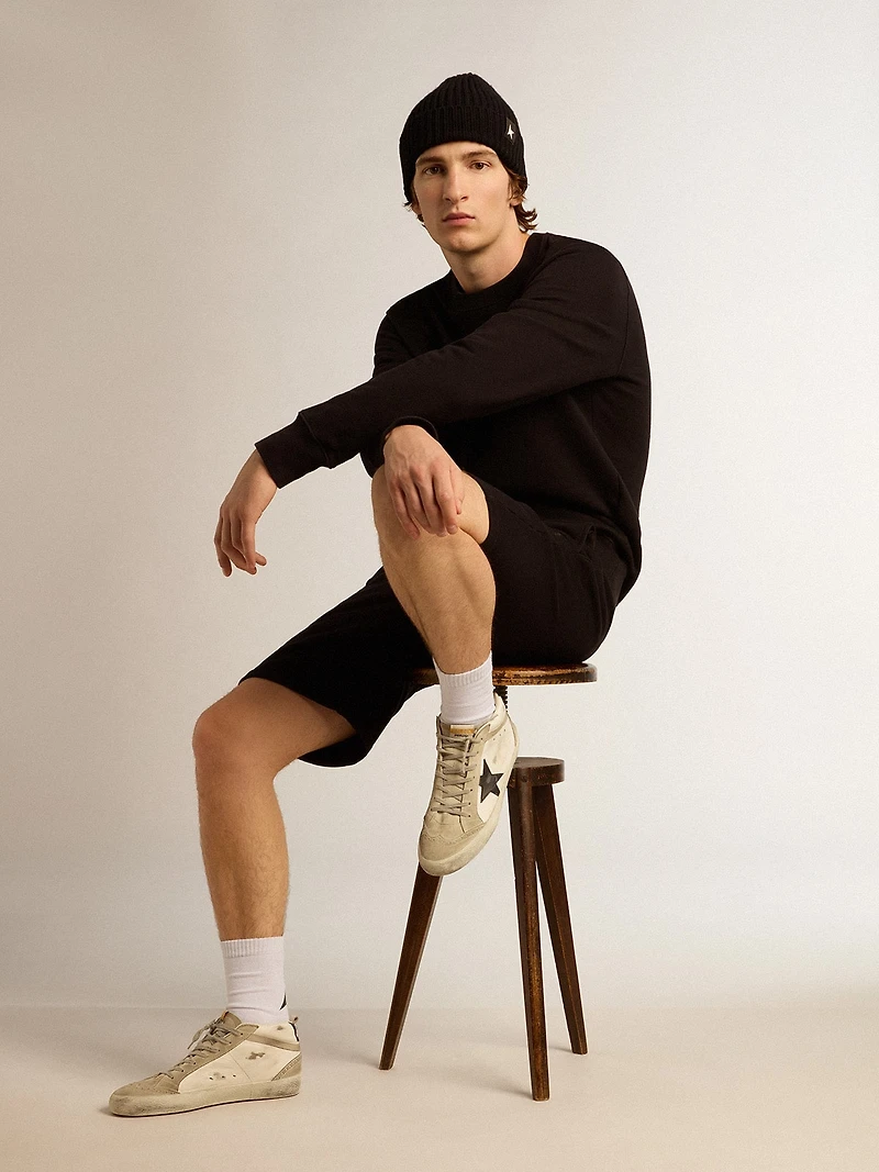 Black Archibald star Collection sweatshirt with tone-on-tone on the front