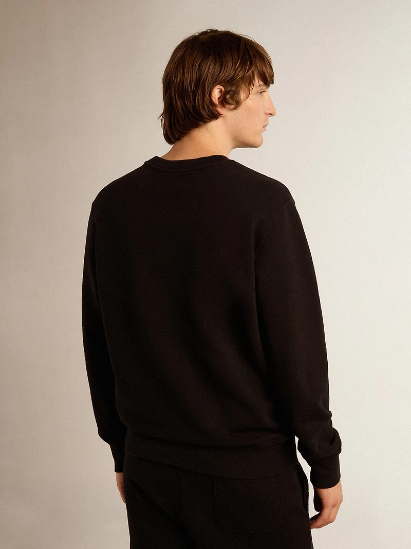 Black Archibald star Collection sweatshirt with tone-on-tone on the front