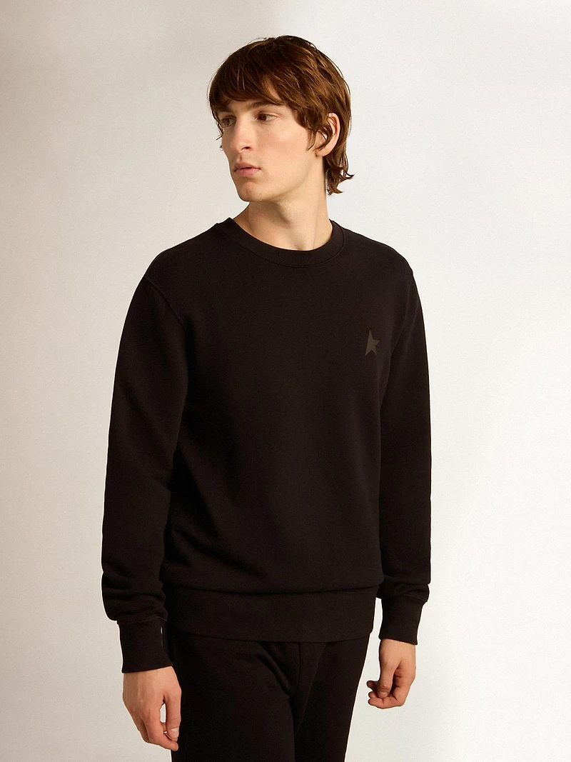 Black Archibald star Collection sweatshirt with tone-on-tone on the front