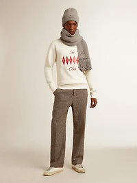 Men's cotton crew-neck sweatshirt with embroidered lettering
