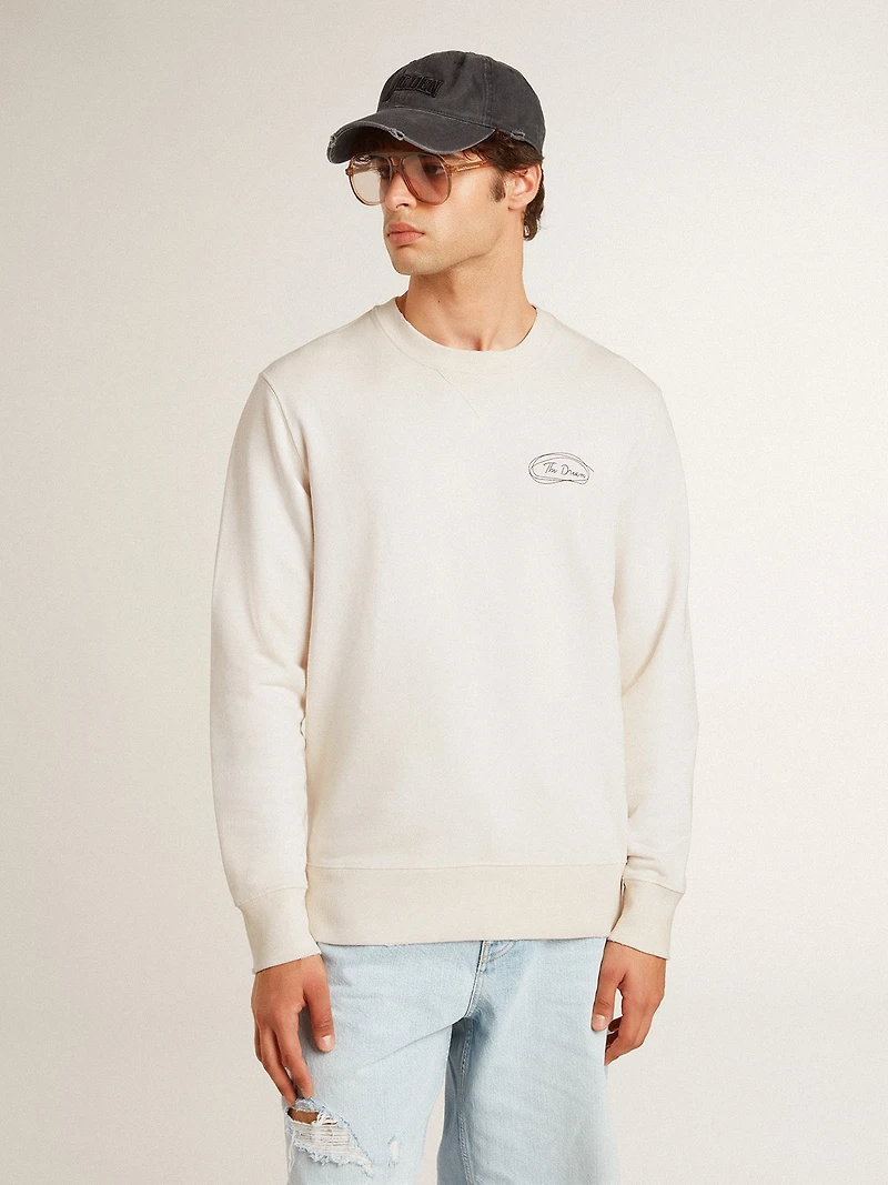 Men's sweatshirt in worn white with print