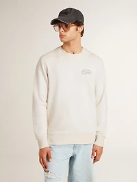 Men's sweatshirt in worn white with print