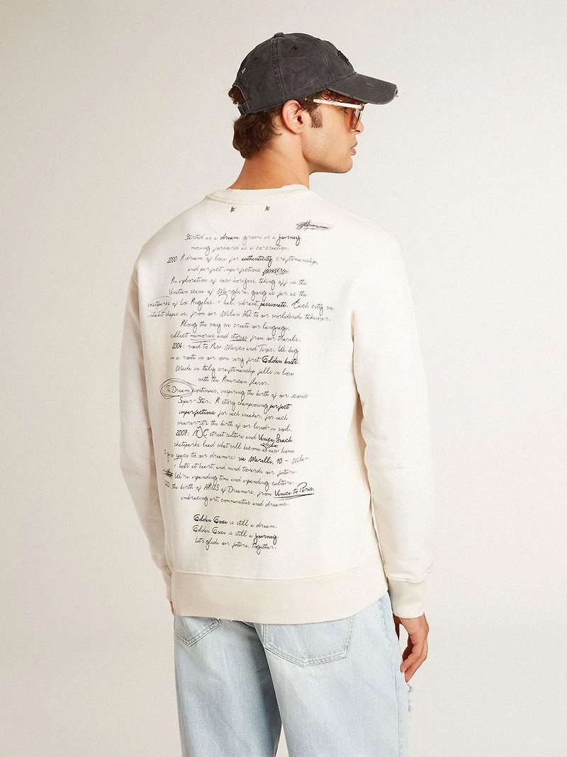 Men's sweatshirt in worn white with print