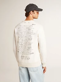 Men's sweatshirt in worn white with print