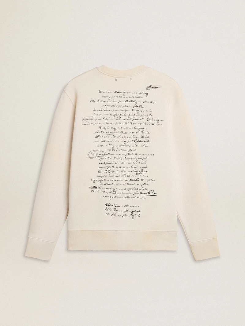 Men's sweatshirt in worn white with print