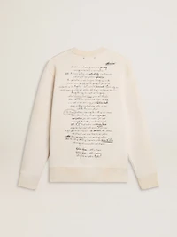 Men's sweatshirt in worn white with print
