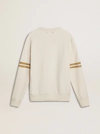 Men's white cotton sweatshirt with front print