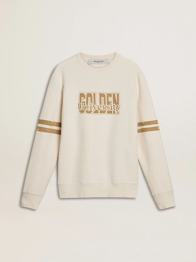 Men's white cotton sweatshirt with front print