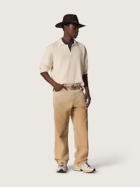 Men’s short-sleeved polo shirt gray merino wool