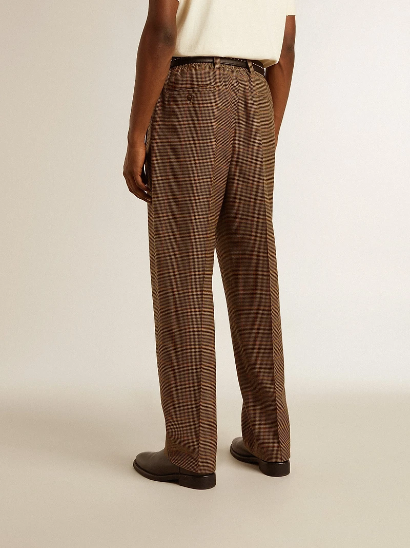 Men's pants in three-colored houndstooth