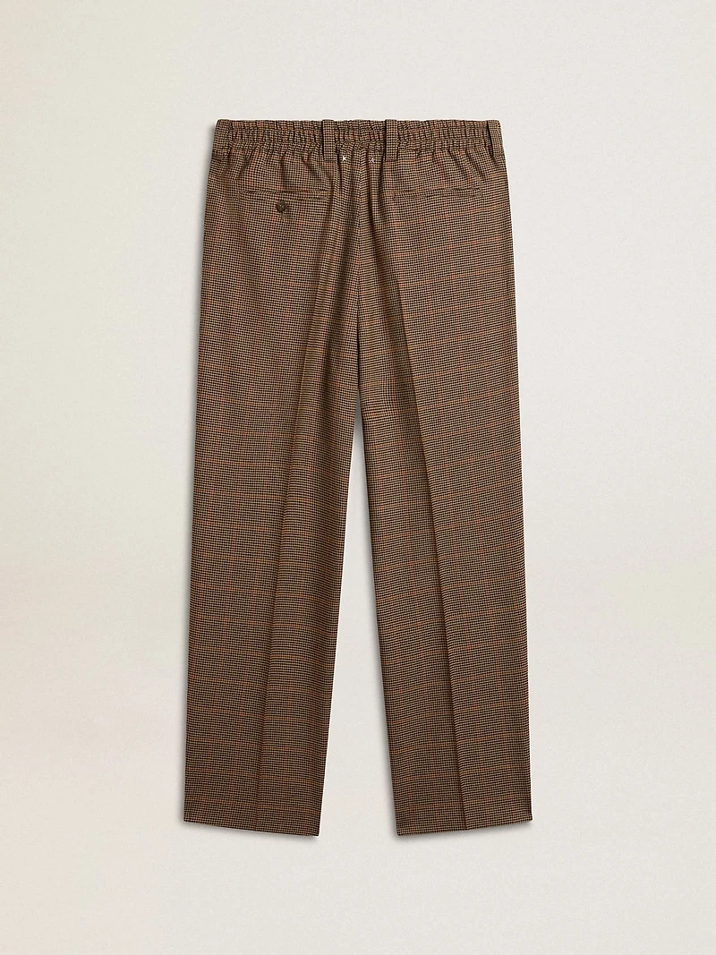 Men's pants in three-colored houndstooth