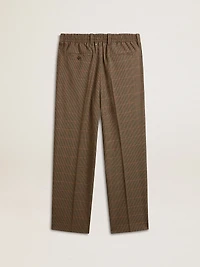 Men's pants in three-colored houndstooth