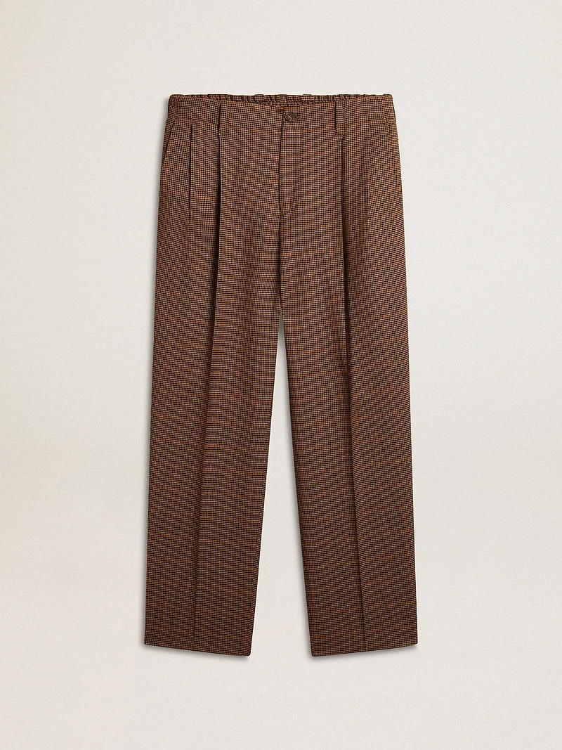 Men's pants in three-colored houndstooth