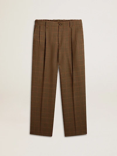 Men's pants in three-colored houndstooth