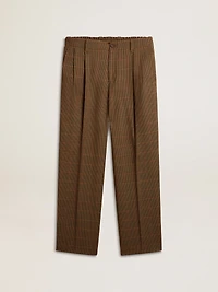 Men's pants in three-colored houndstooth