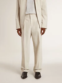 Men's joggers khaki wool blend