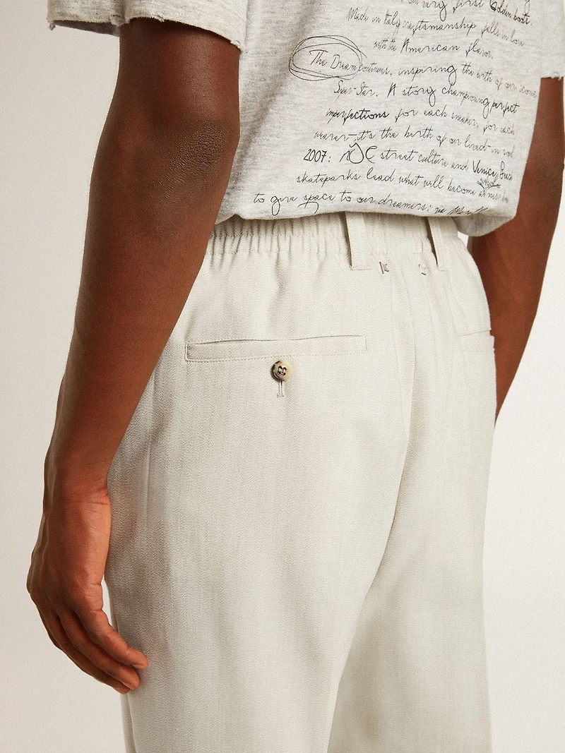 Men's joggers khaki wool blend