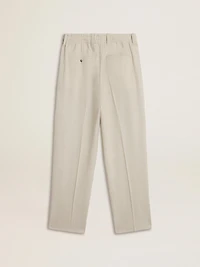 Men's joggers khaki wool blend