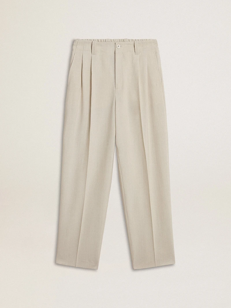 Men's joggers khaki wool blend