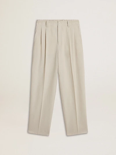 Men's joggers khaki wool blend