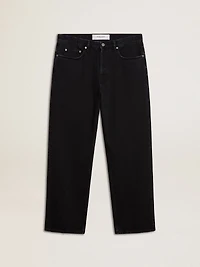 Men's black one-wash jeans