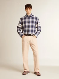 Men's pink dyed jeans