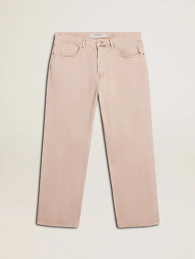 Men's pink dyed jeans