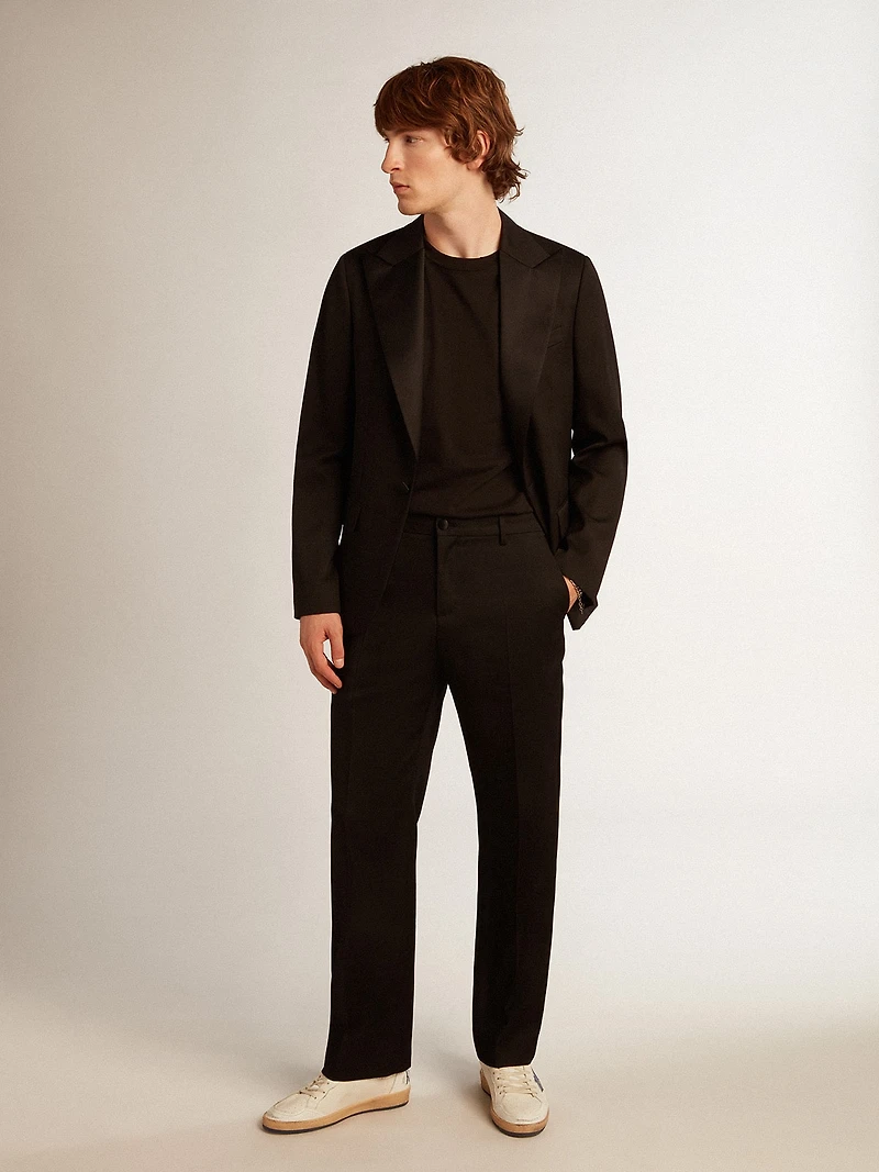 Men’s tuxedo jacket black wool gabardine
