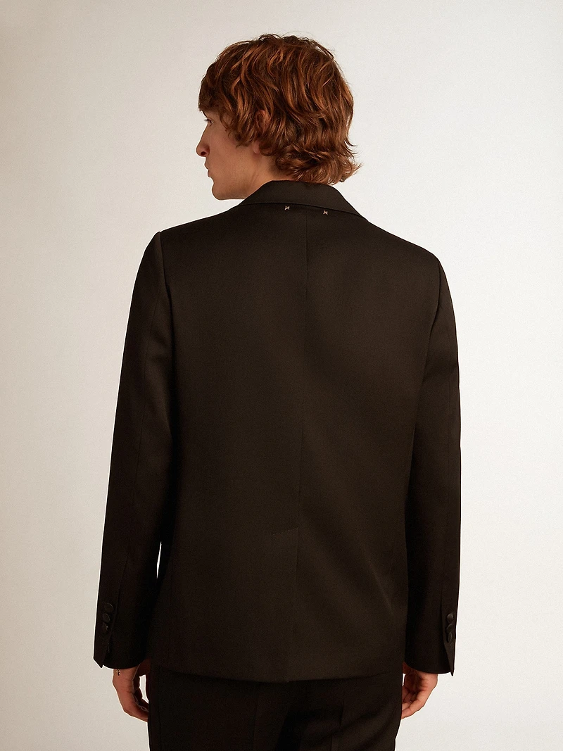Men’s tuxedo jacket black wool gabardine