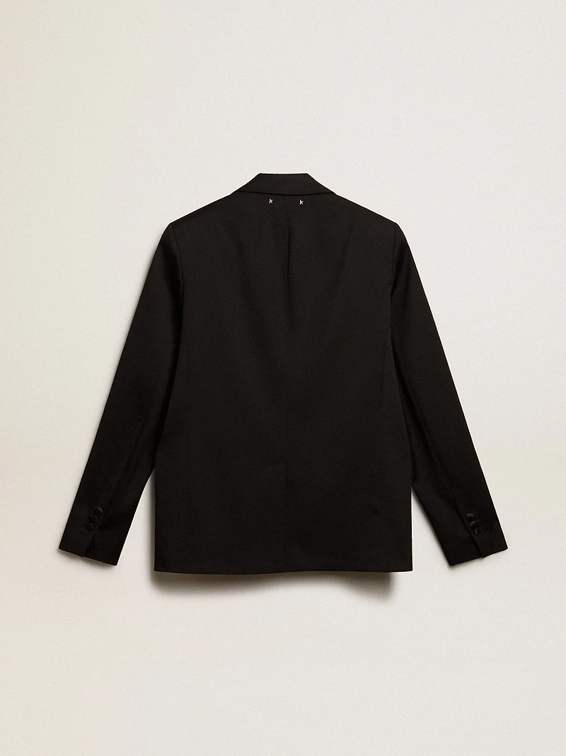 Men’s tuxedo jacket black wool gabardine