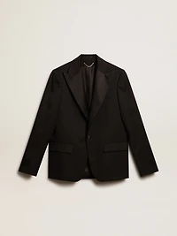 Men’s tuxedo jacket black wool gabardine