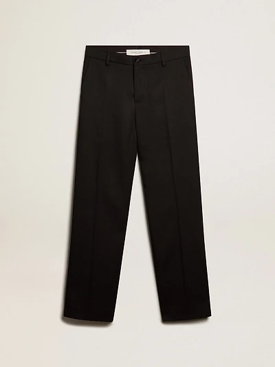 Men’s tuxedo pants black wool gabardine