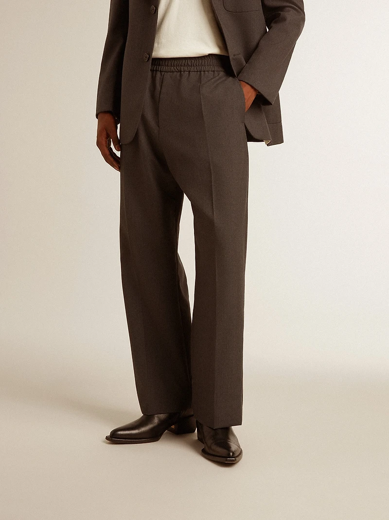 Men's soft pants anthracite gray wool