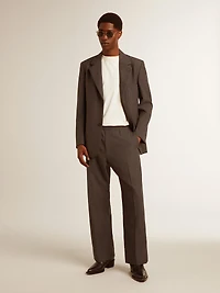 Men's soft pants anthracite gray wool