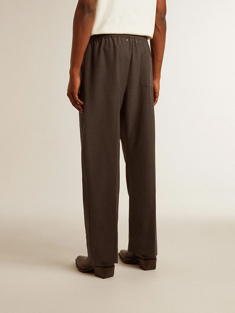 Men's soft pants anthracite gray wool