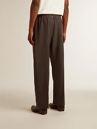 Men's soft pants anthracite gray wool