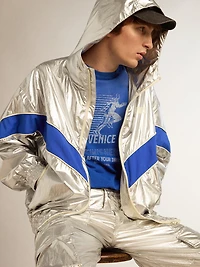 Men's windcheater silver technical fabric