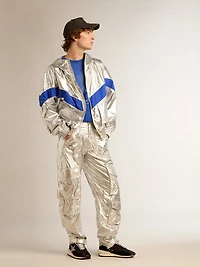 Men's windcheater silver technical fabric