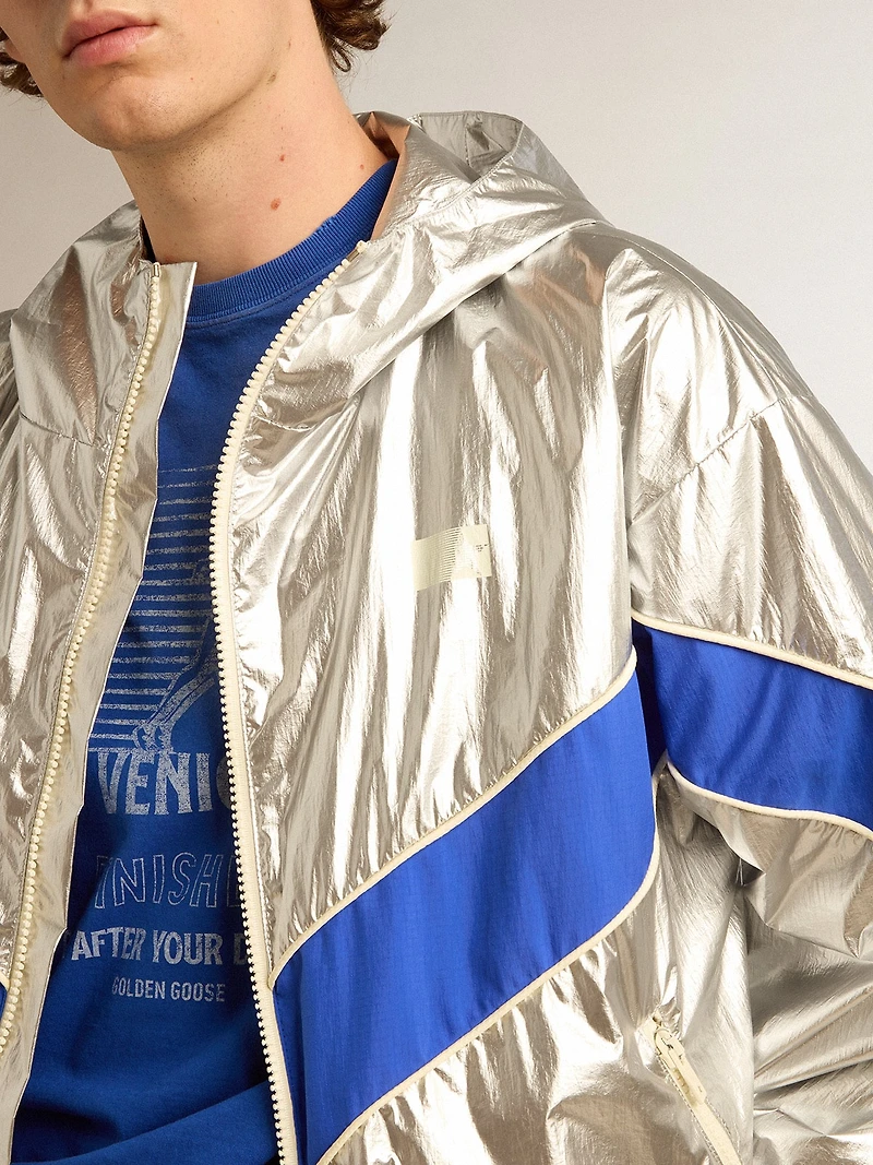 Men's windcheater silver technical fabric