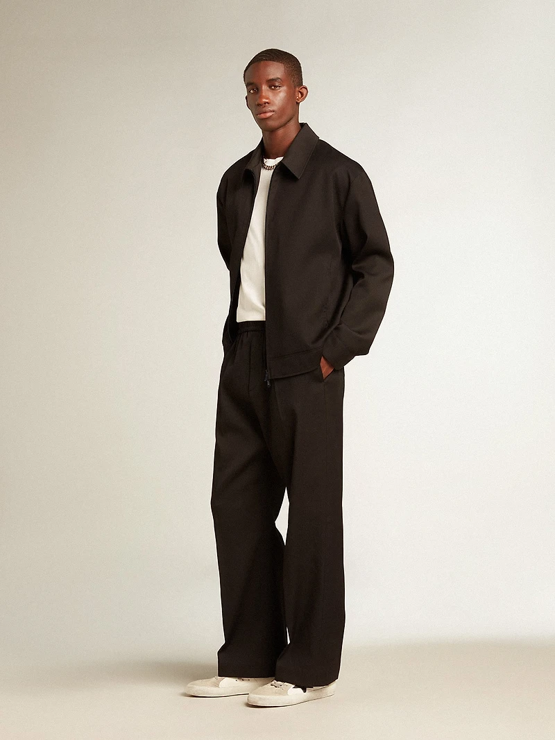 Men’s joggers black wool