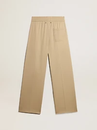 Men’s sand-colored joggers with pocket on the back