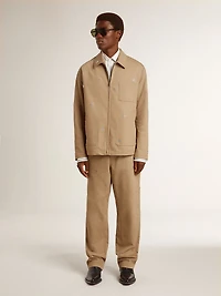 Men's beige pants with patches