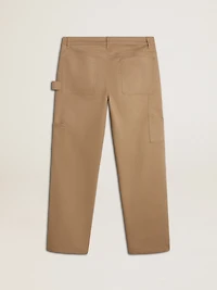 Men's beige pants with patches