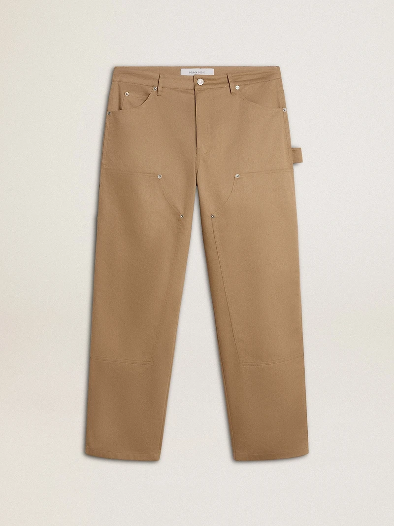 Men's beige pants with patches