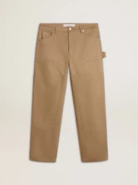 Men's beige pants with patches