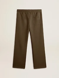 Men’s military green joggers with white logo