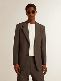Men's tailored jacket anthracite gray virgin wool