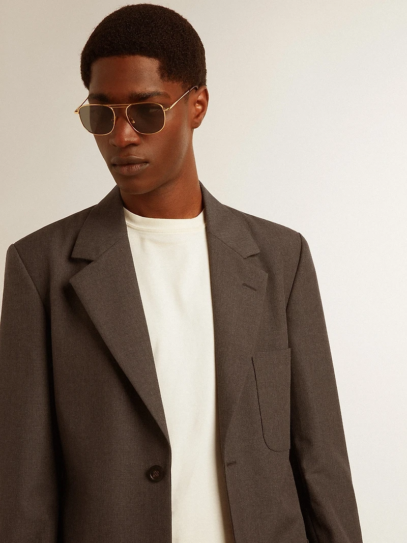 Men's tailored jacket anthracite gray virgin wool