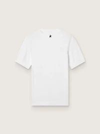 Men's slim-fit white sports T-shirt